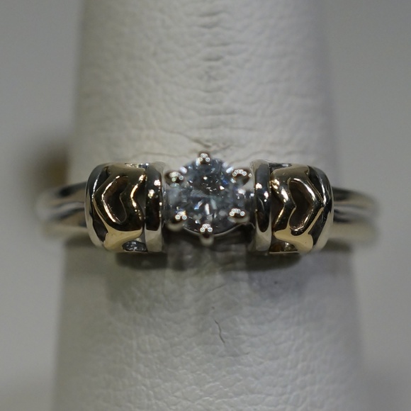 Jewelry - 14K Two Tone 1/4 Ct Solitaire Genuine Diamond Ring